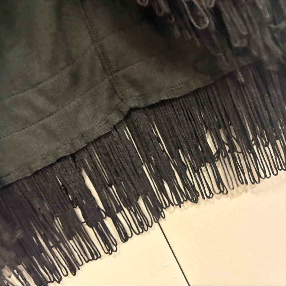 Wrangler Blue Denim Skirt with Black Fringe - Picture 8 of 10